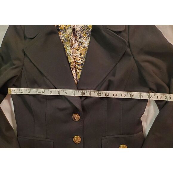 Vintage Alberto Makali Women's Blazer Black Size 10 Gold Buttons - Picture 4 of 8